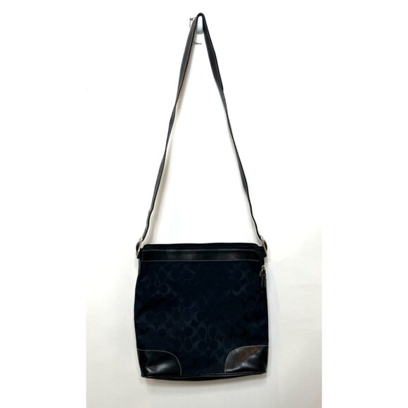 Coach Legacy Slim Duffle Signature Monogram Black Canvas Adjustable Shoulder Bag - Picture 4 of 10
